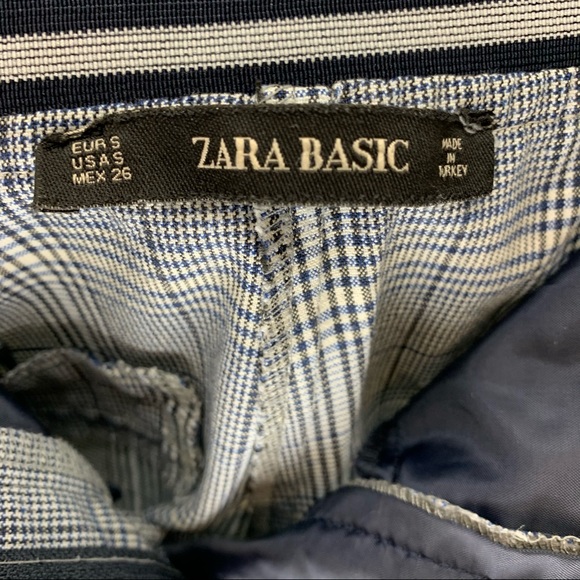 Zara Basic Plaid Womens Elastic Band Waist Pants - Picture 4 of 5